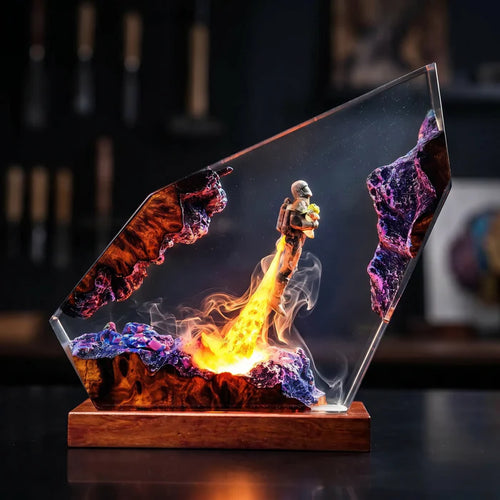 Flying Hunter Resin Lamp